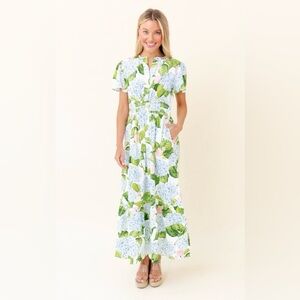 Sheridan French Eloise Hydrangea Dress Medium EUC